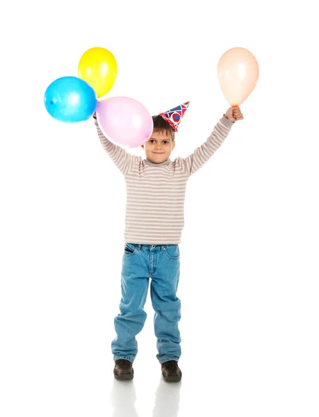 悲しい少年の誕生日の帽子 — ストック写真
