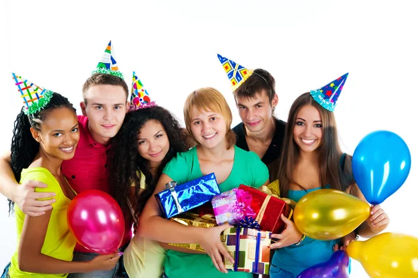 Group of teenagers isolated Stock Image