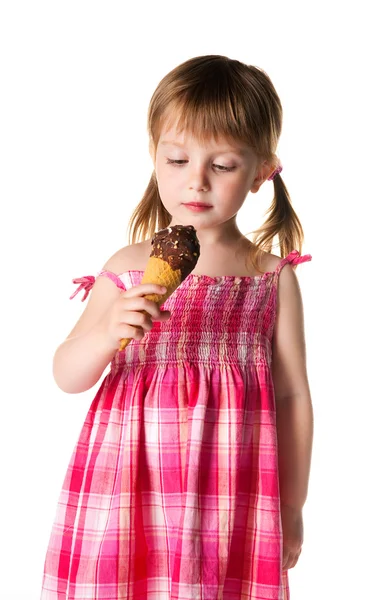 Little girl with the ice-cream — Stock Photo, Image