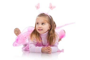 Little girl in fairy costume clipart