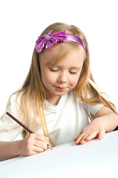 Αξιολάτρευτο μικρό κορίτσι σχεδίασης γραφικών — Φωτογραφία Αρχείου