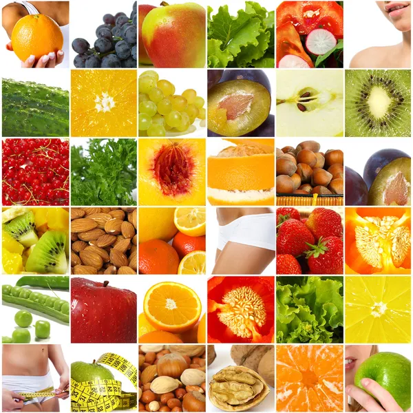 Kost näring collage — Stockfoto