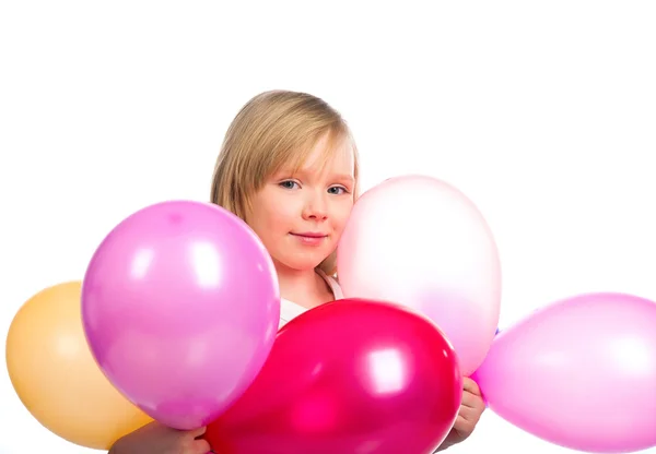 Niña bonita con globos —  Fotos de Stock