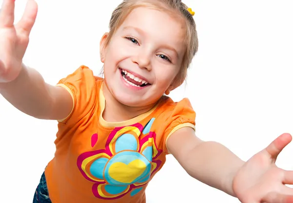 Retrato de uma menina feliz liitle — Fotografia de Stock