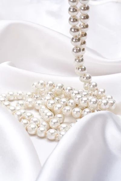 Jewels White Satin Background — Stock Photo, Image
