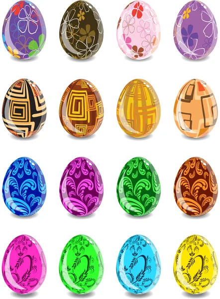 Conjunto de huevos de Pascua — Archivo Imágenes Vectoriales