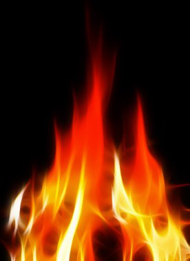 Abstract hot fire on black clipart