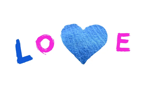 Word Love Heart Symbol White Background — Stock Photo, Image