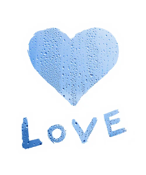 Word Aşk Kalp Simgesi Olan Beyaz Arka Plan Üzerinde — Stok fotoğraf