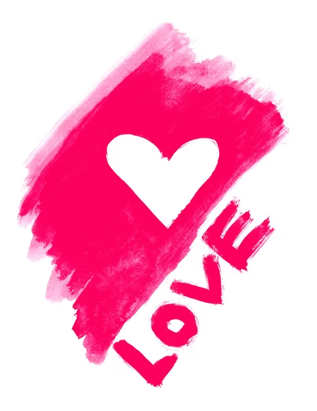 Abstrakt Kärlek Symbol Och Ordet Kärlek Vit Bakgrund — Stockfoto
