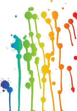 White background with abstract bright color drops clipart