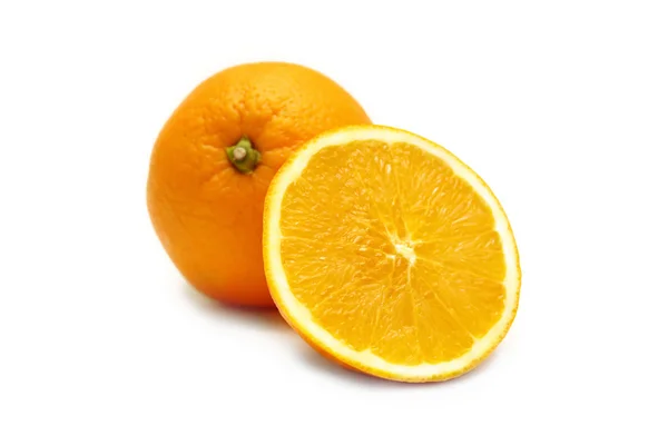 Two Oranges White Background — Stock Photo, Image