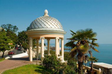 Pavilion at the seafront clipart