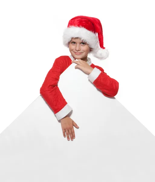 Noel poster tutan çocuk — Stok fotoğraf