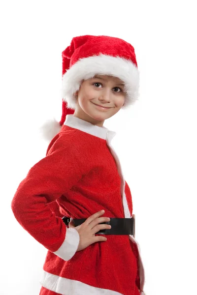 サンタ クロースとして服を着た少年 — ストック写真