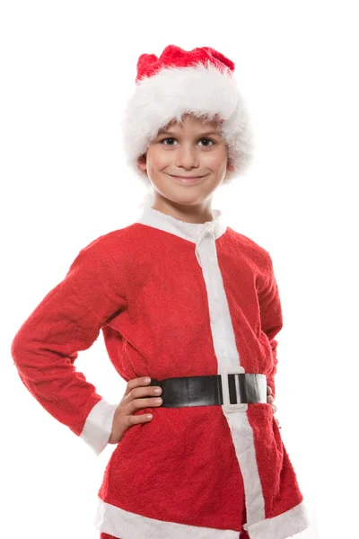 男孩打扮成圣诞老人 — 图库照片