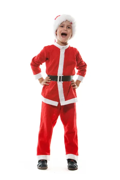 Chlapec, oblečený jako santa claus — Stock fotografie