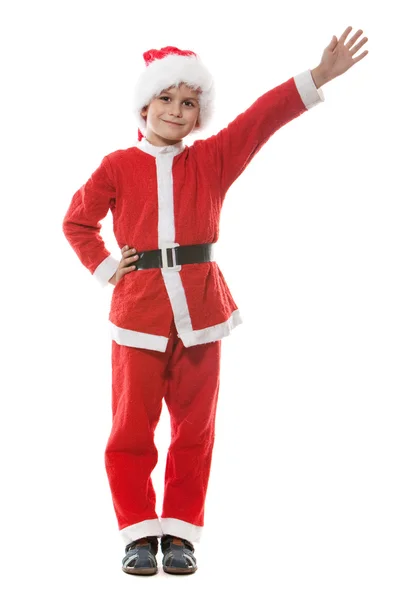 Pojke klädd som jultomte — Stockfoto