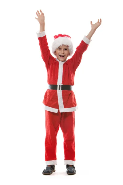 Junge als Weihnachtsmann verkleidet — Stockfoto