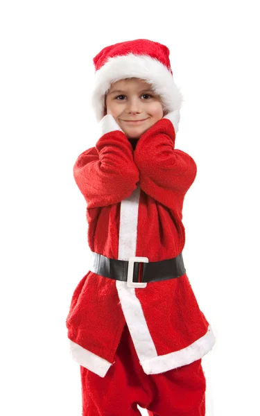Хлопчик одягнені як Санта-Клаус — стокове фото