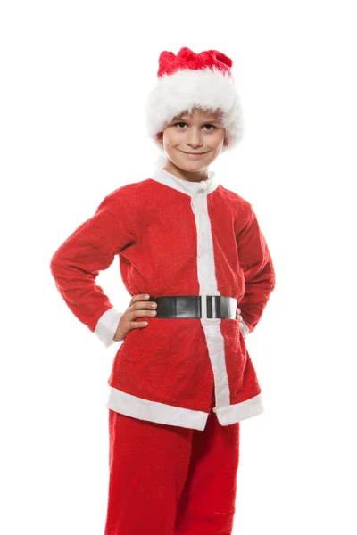 男孩打扮成圣诞老人 — 图库照片