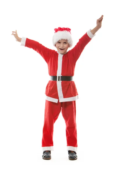 Menino vestido de Papai Noel — Fotografia de Stock
