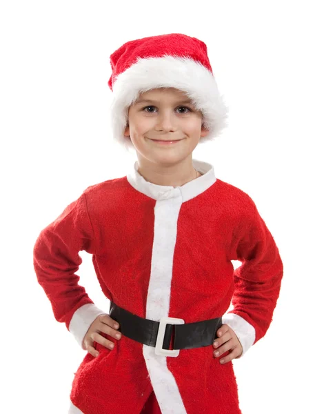 산타 클로스로 분 장 한 소년 — 스톡 사진