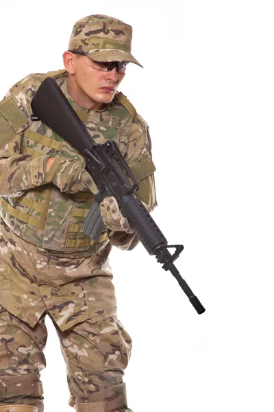 총을 든 군인 — 스톡 사진