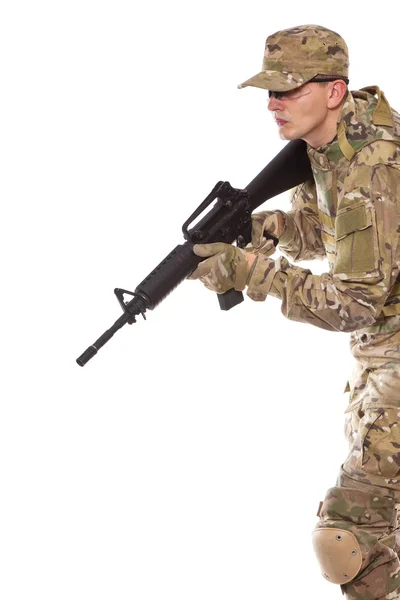 Soldado con rifle — Foto de Stock
