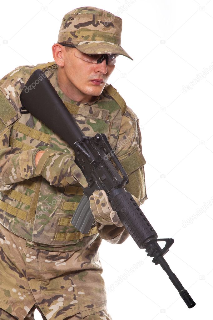 Soldier with rifle