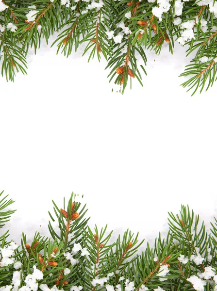 Jul ram med snö isolerad på vit bakgrund — Stockfoto