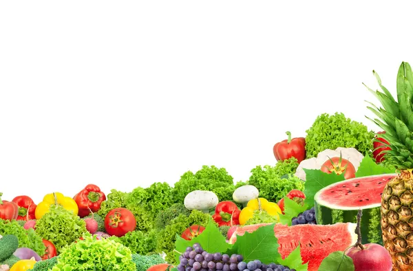 Kleurrijke Gezonde Verse Groenten Fruit Schot Een Studio — Stockfoto