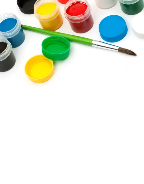 Paints Paintbrush Isolated White Background — Stock Photo, Image