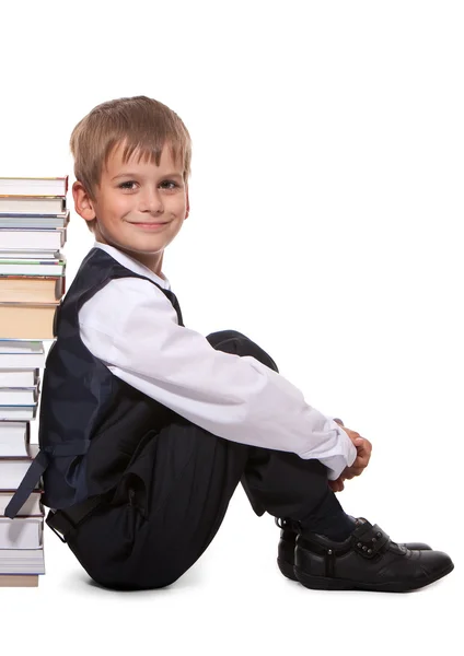Boy and books Royalty Free Stock Images