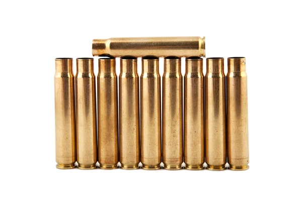 Gold Bullet Isolera Vit Bakgrund — Stockfoto
