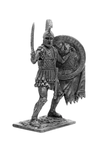 Римский Игрушечный Солдат Белом Фоне — стоковое фото
