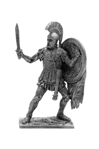 Żołnierz Rzymski Zabawka Białym Tle Białym Tle — Zdjęcie stockowe