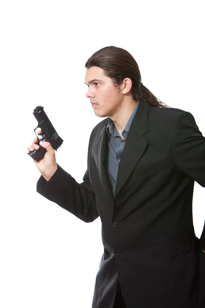 Businessman Bodyguard Isolated White Background — Stock Photo, Image