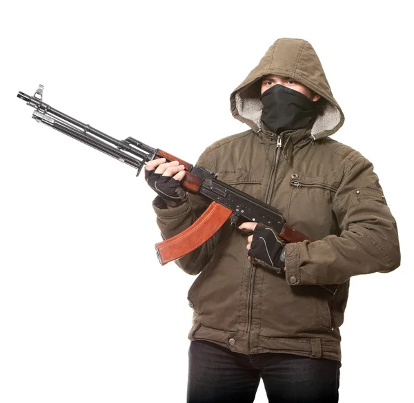 Terrorist med vapen — Stockfoto