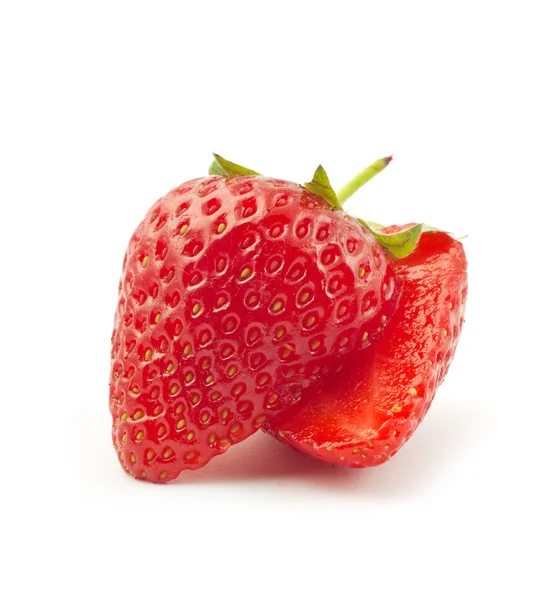 Färsk Skuren Strawberrie Tydlig Vit Bakgrund — Stockfoto