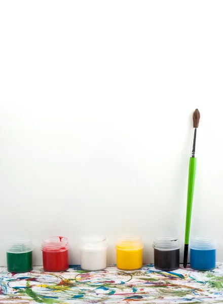 Renkli Soyut Suluboya Arkaplan Boş Bir Kağıt Ile Sıçrıyor — Stok fotoğraf