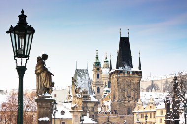 Karlov or charles bridge in Prague clipart