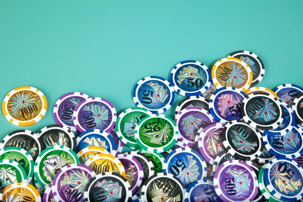Table Poker Une Carte Jeux Argent — Photo