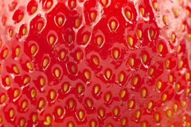 Detailed surface shot of a fresh strawberry. clipart