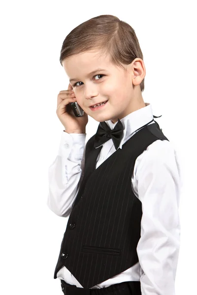 Boy holding a cellphone — Stock Photo, Image