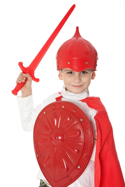 Młody chłopak ubrany jak rycerz — Zdjęcie stockowe