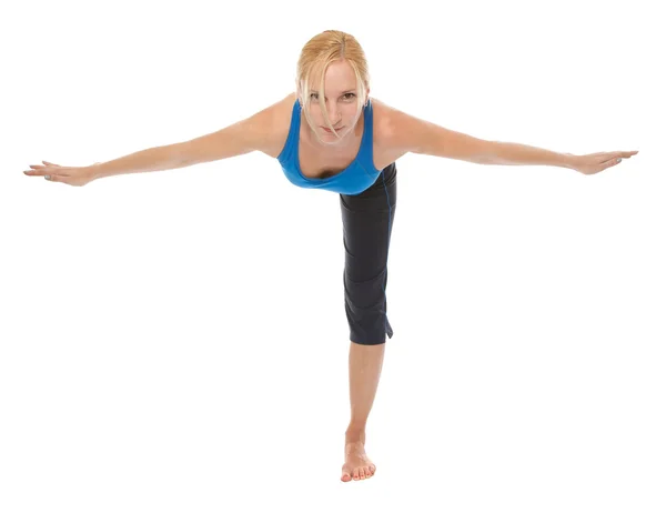 Praticar Yoga. Jovem mulher — Fotografia de Stock