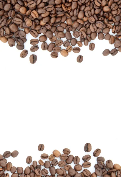 Grãos de café torrados castanhos — Fotografia de Stock