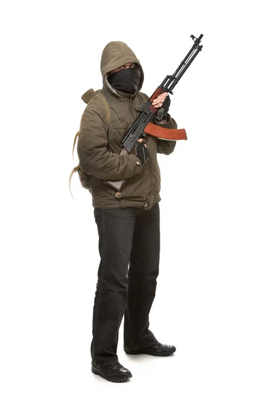 Terrorist met wapen — Stockfoto