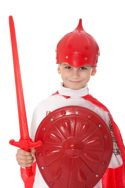 Νεαρό αγόρι ντυμένος σαν ιππότης — Φωτογραφία Αρχείου